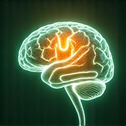 Stylized brain with neural connections glowing, symbolizing cognitive health