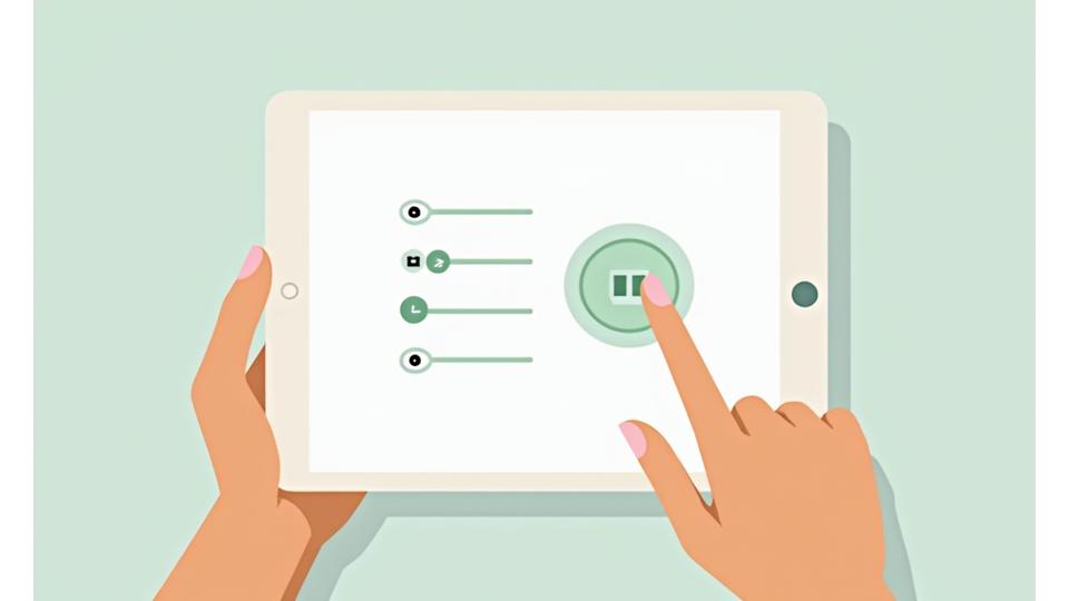 Illustration of a hand interacting with a digital interface showing privacy settings and controls, symbolizing user agency over data.
