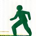 Icon representing fitness, a person actively exercising